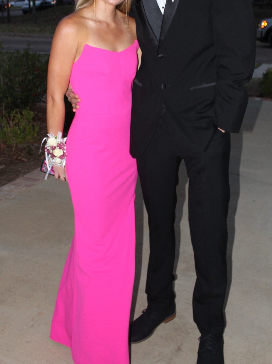 Strapless Fitted Prom Dress In Bright Pink